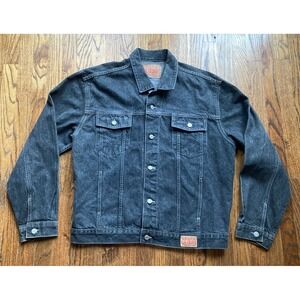 Vintage 80s Guess Denim Jacket Mens 2XL Black Trucker USA Made Georges Marciano